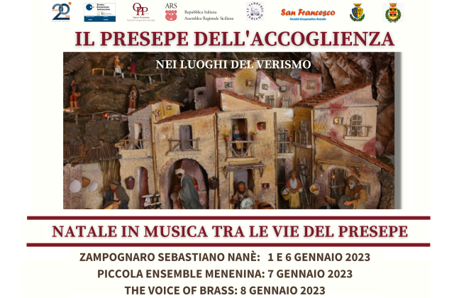 Mineo. "Presepe dell'Accoglienza nei luoghi del Verismo" con le “Botteghe degli antichi mestieri" in via Ducezio e il "Natale in musica tra le vie del Presepe" nei giorni 1, 6, 7 e 8 gennaio 2023